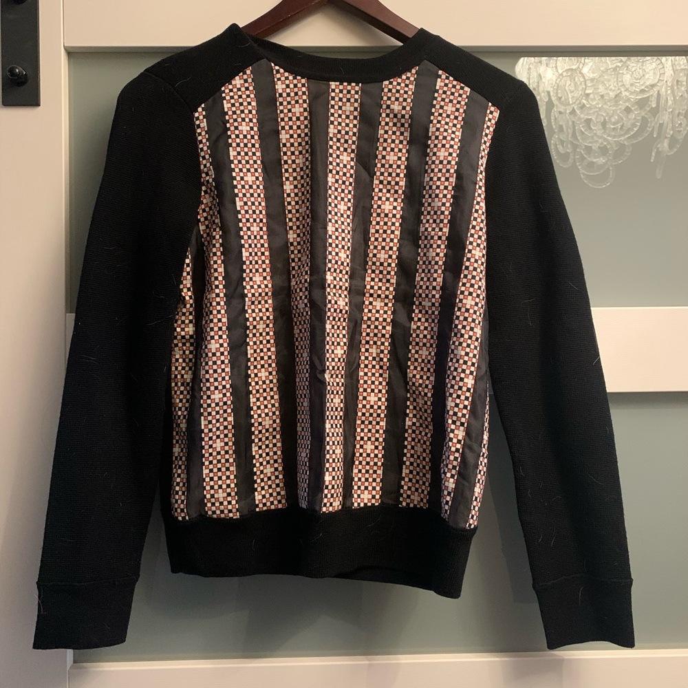 Tory Burch Silk / Merino Blend Printed Sweater, XS